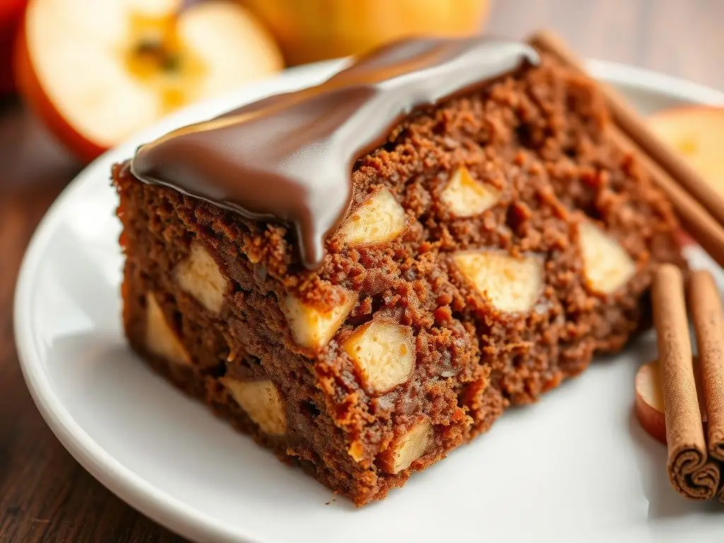 Piernik z jabłkami siostry Anastazji z widocznymi kawałkami owoców