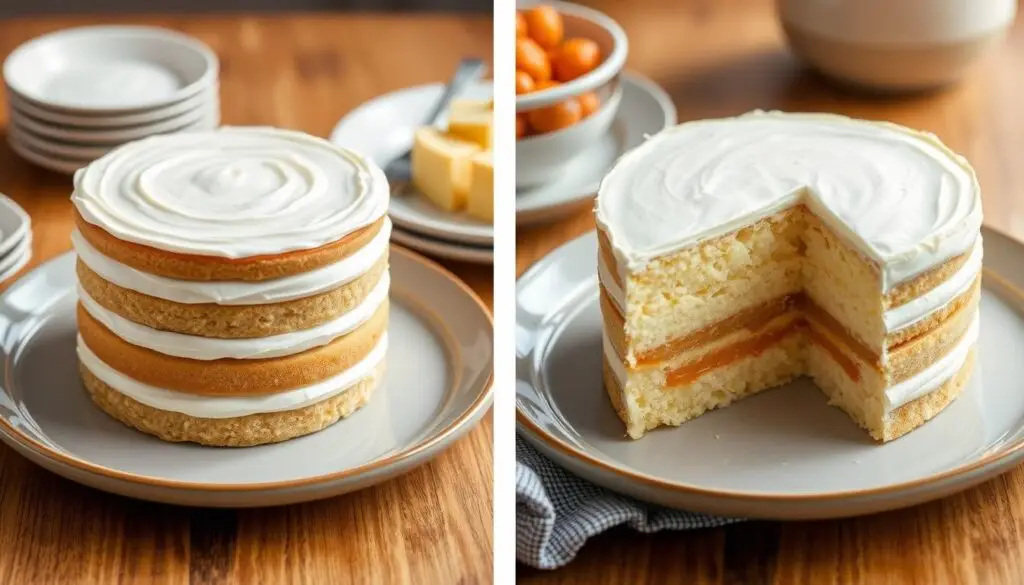 Porównanie prawidłowo i nieprawidłowo przygotowanego ciasta biała dama