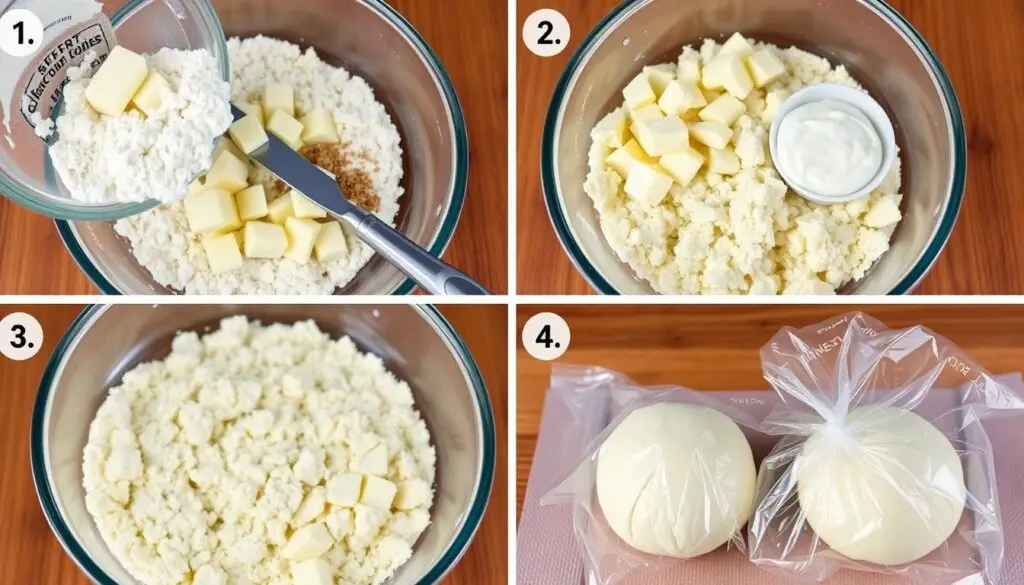 Proces przygotowania ciasta kruchego do przepisu na ciasto pani Walewska siostry Anastazji z orzechami