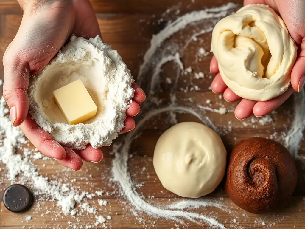 Proces przygotowania ciasta kruchego na harataniec siostry Anastazji