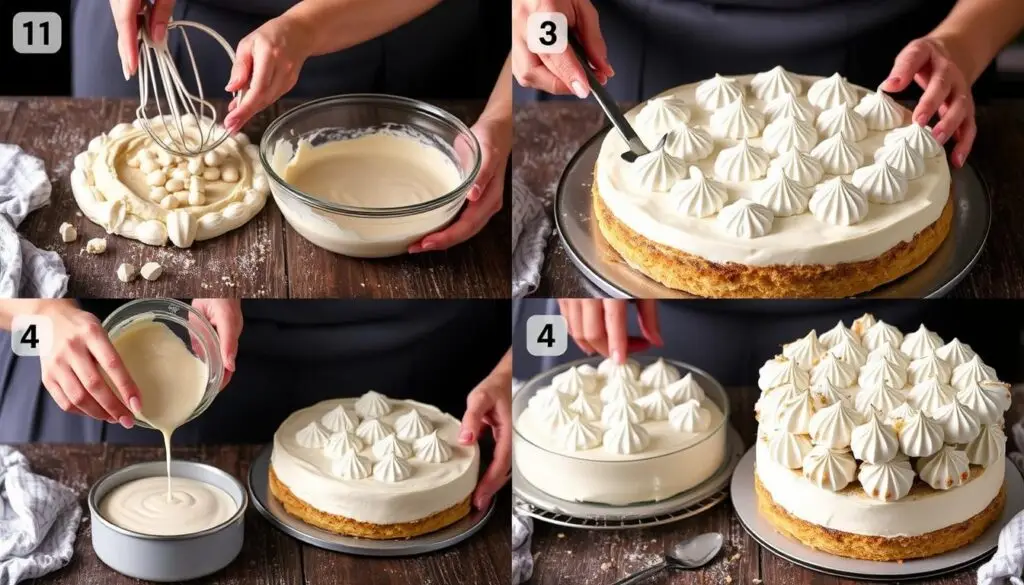 Proces przygotowania ciasta z chałwą i bezami siostry Anastazji