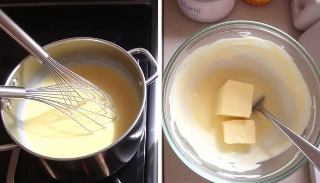 Przygotowanie kremu budyniowego do ciasta Oczy Carycy