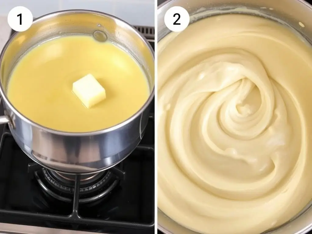 Przygotowanie kremu budyniowego do placka z rogalikami 7 days