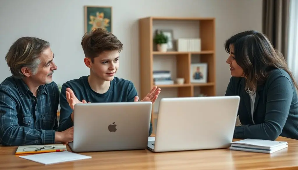 Rozmowa nastolatka z rodzicami o edukacji domowej