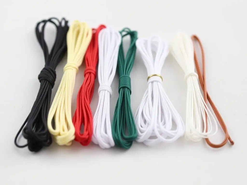Różne rodzaje sznurków do wykonania różańca