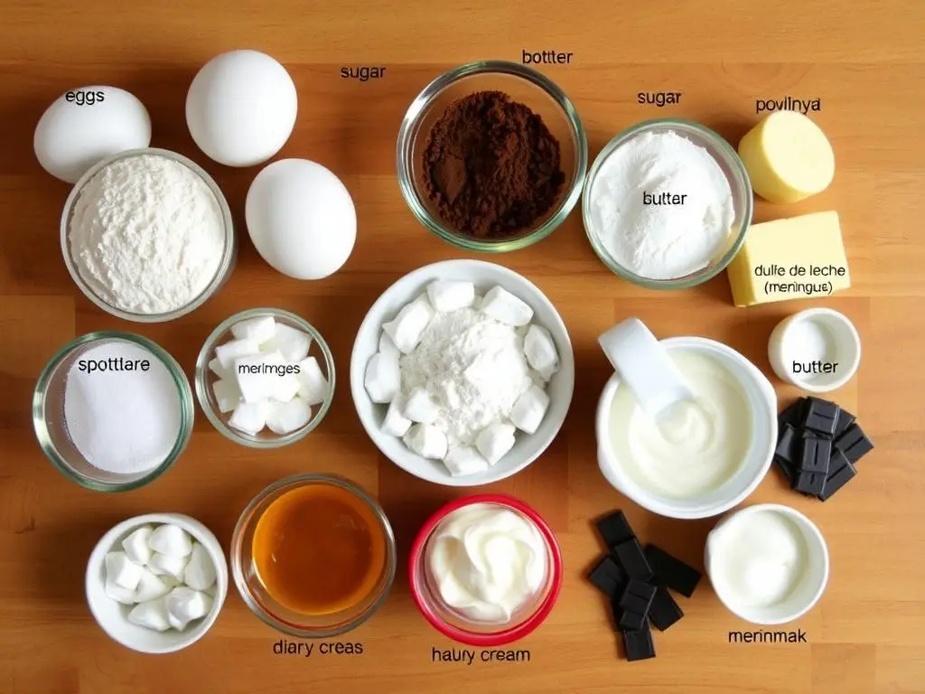 Składniki do przygotowania ciasta kostka alpejska siostry anastazji ułożone na stole