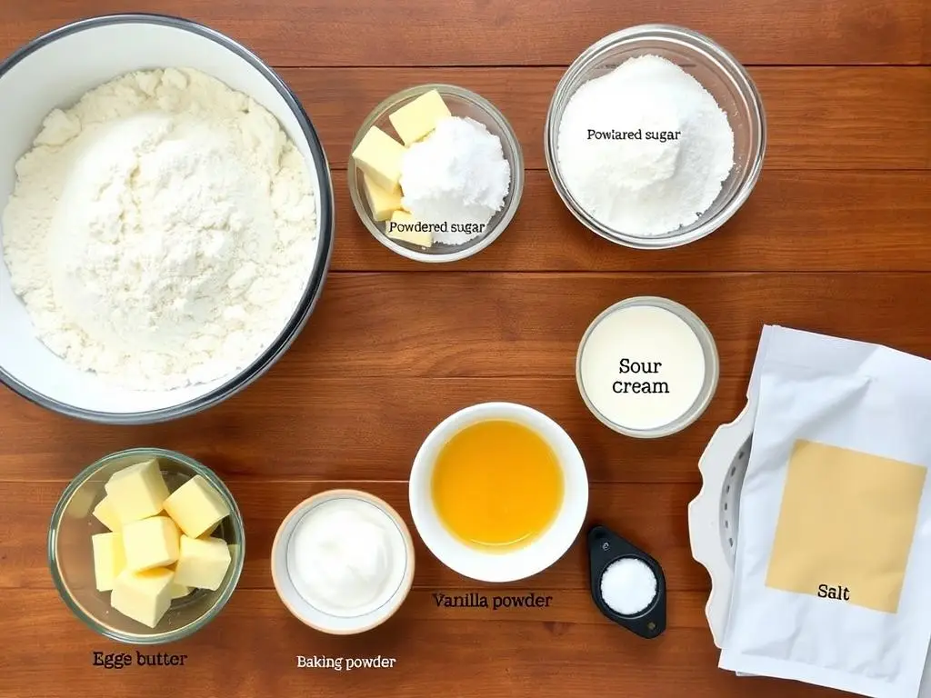 Składniki na ciasto kruche do przepisu na ciasto pani Walewska siostry Anastazji z orzechami