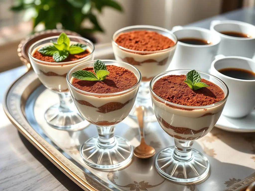 Tiramisu podane w eleganckich pucharkach