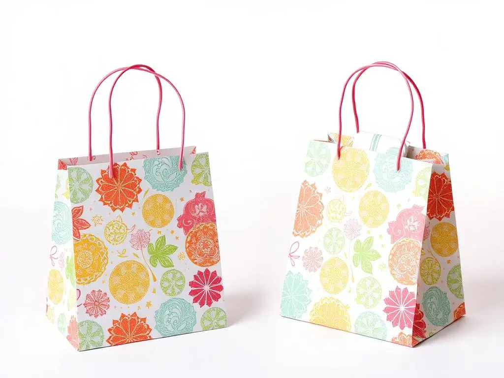 Torebka na prezent wykonana techniką origami z kolorowego papieru