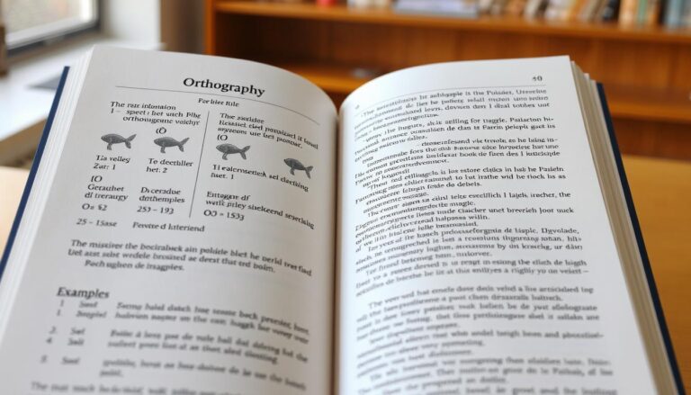 Książka przedstawiająca zasady ortografii polskiej otwarta na stronie z regułami pisowni ó i u