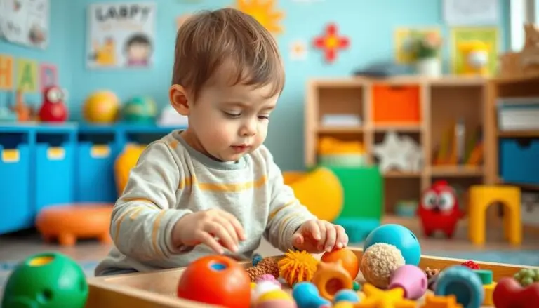 Dziecko poznające świat przez zmysły podczas Integracji Sensorycznej dla dzieci