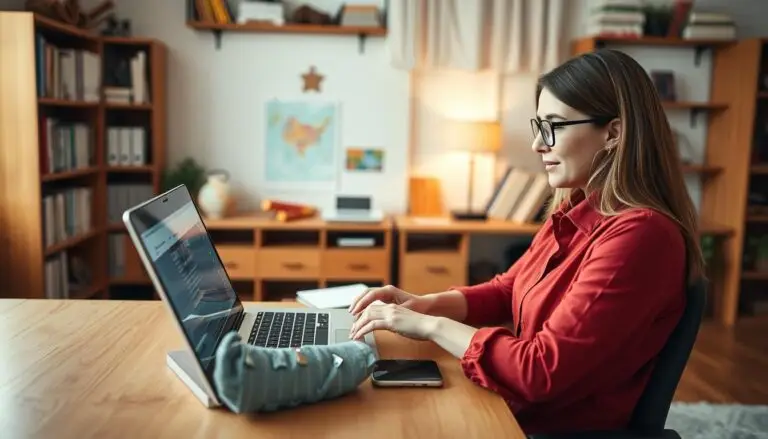 Nauczyciel pracujący zdalnie na komputerze - praca dla nauczyciela poza tradycyjną szkołą