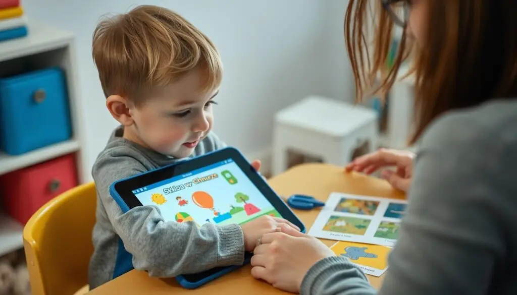 Dziecko podczas zajęć w zerówce szkoły w chmurze