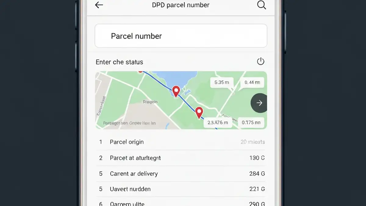 Ekran aplikacji DPD ze śledzeniem przesyłki i mapą dostawy