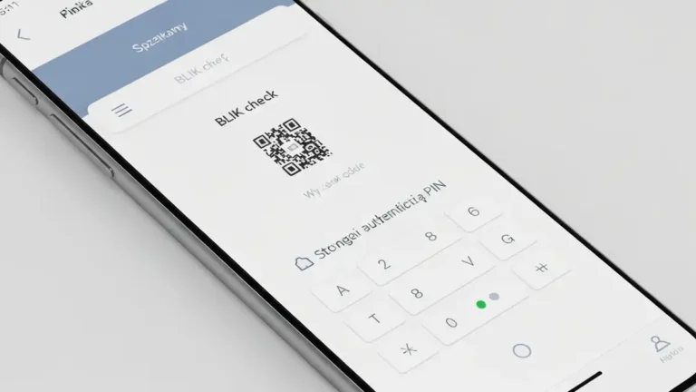 Interfejs aplikacji bankowej z wygenerowanym kodem czeku BLIK na ekranie smartfona