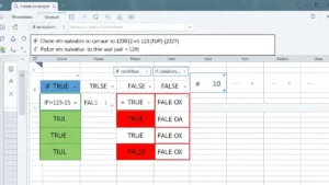 Interfejs Excel z funkcją JEŻELI w pasku formuły pokazujący warunki warunkowe