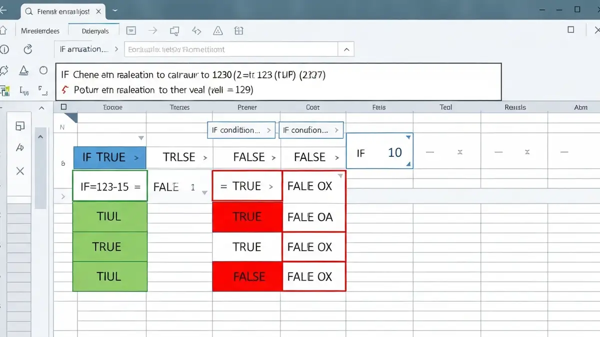 Interfejs Excel z funkcją JEŻELI w pasku formuły pokazujący warunki warunkowe