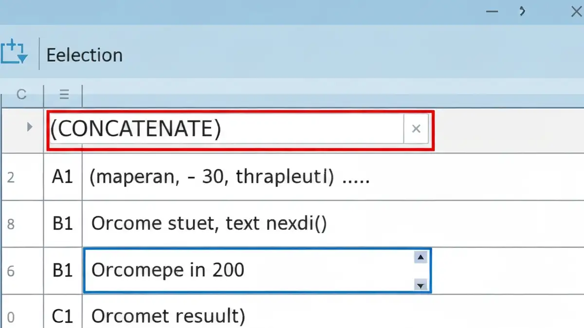 Funkcja KONKATENUJ w Excelu - przykład łączenia tekstu z komórek