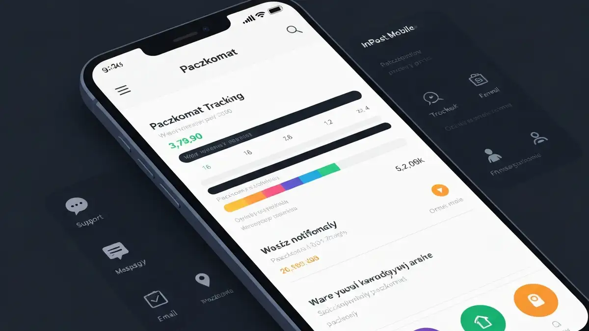Ekran aplikacji InPost Mobile pokazujący interfejs paczkomat i awizacje