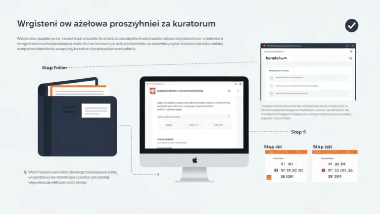 Krok po kroku proces zgłaszania dziecka do edukacji domowej - formularz, dokumenty i ekran komputera