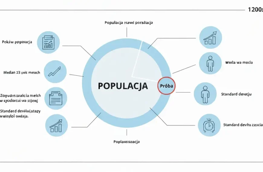 Diagram porównujący populację i próbę - duży krąg populacji z zaznaczoną mniejszą próbą statystyczną