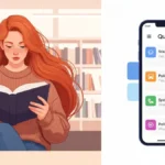 Porównanie interfejsów Quizlet i Anki na ekranach laptopa i smartfona, tabela porównawcza systemów fiszek