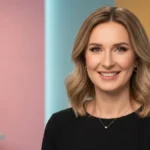 Portret Wersow youtuberki, kobieta uśmiechająca się do kamery na tle studia YouTube