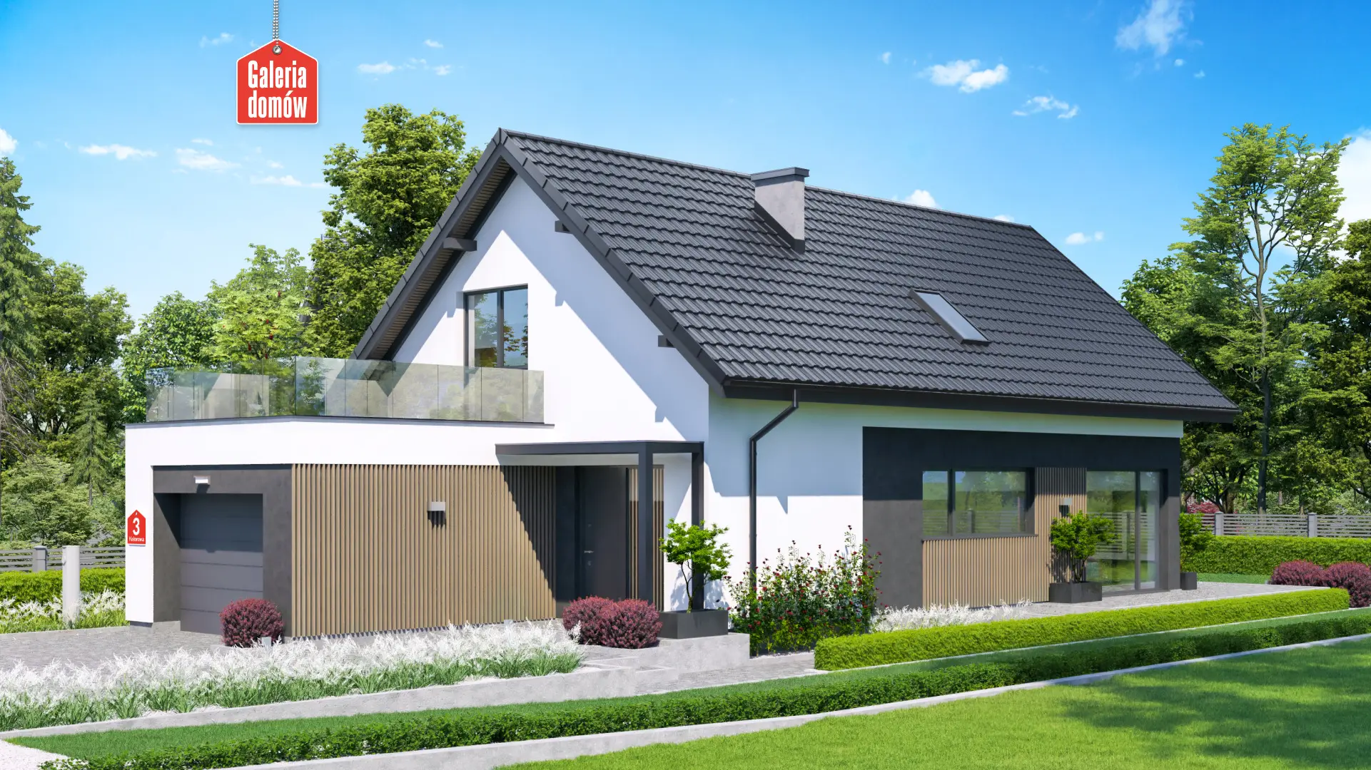 Dom przy Kolorowej 3 – projekt domu na wąską działkę